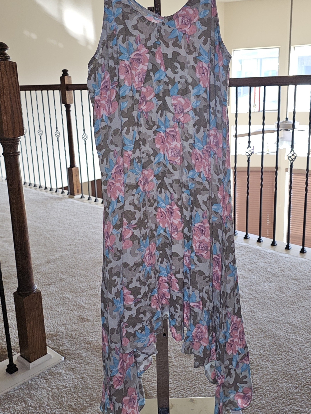 Ariat Pink & Blue Floral Hi-Low Dress